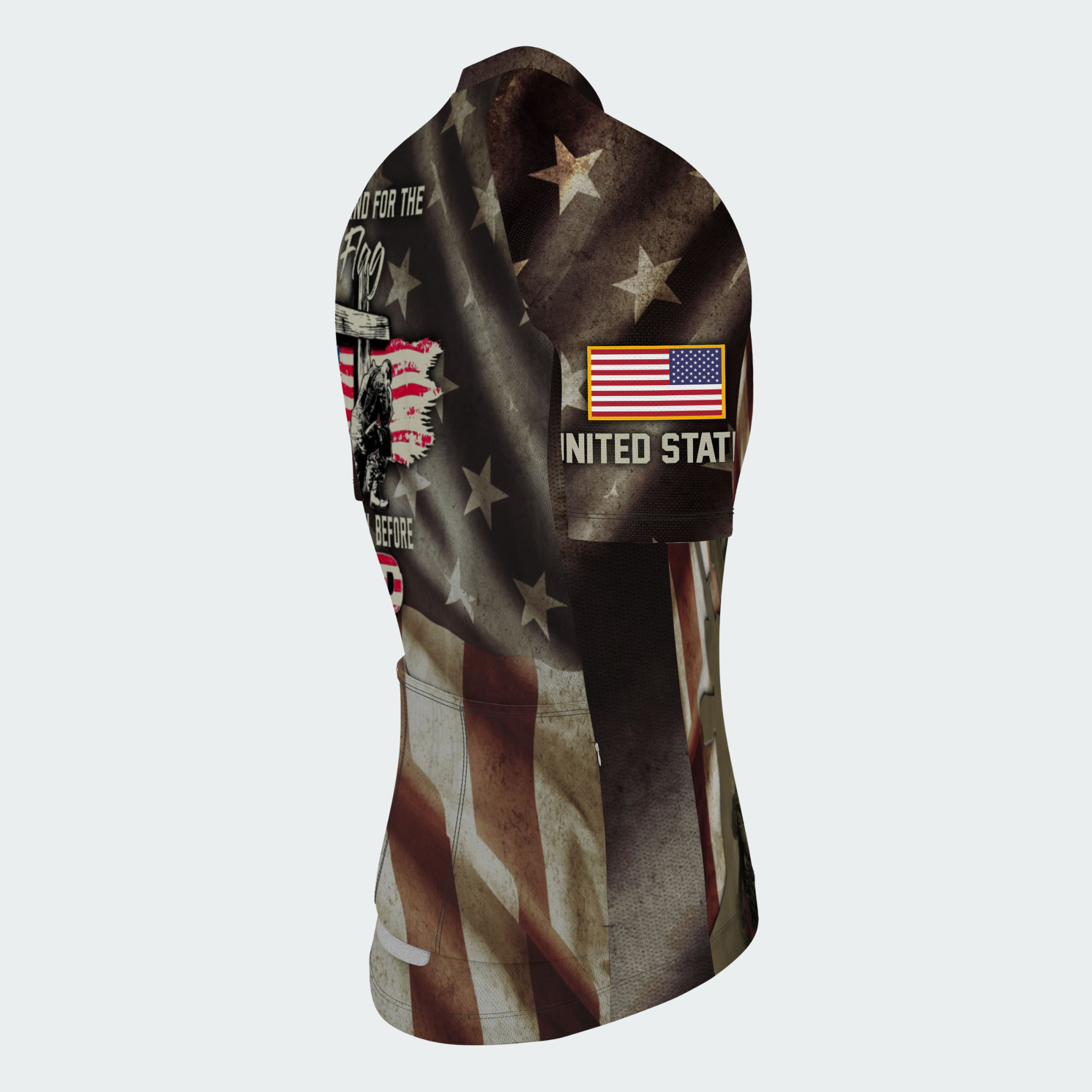 Men’s I Stand For The Flag Patriotic Veteran Cycling Jersey & Kit