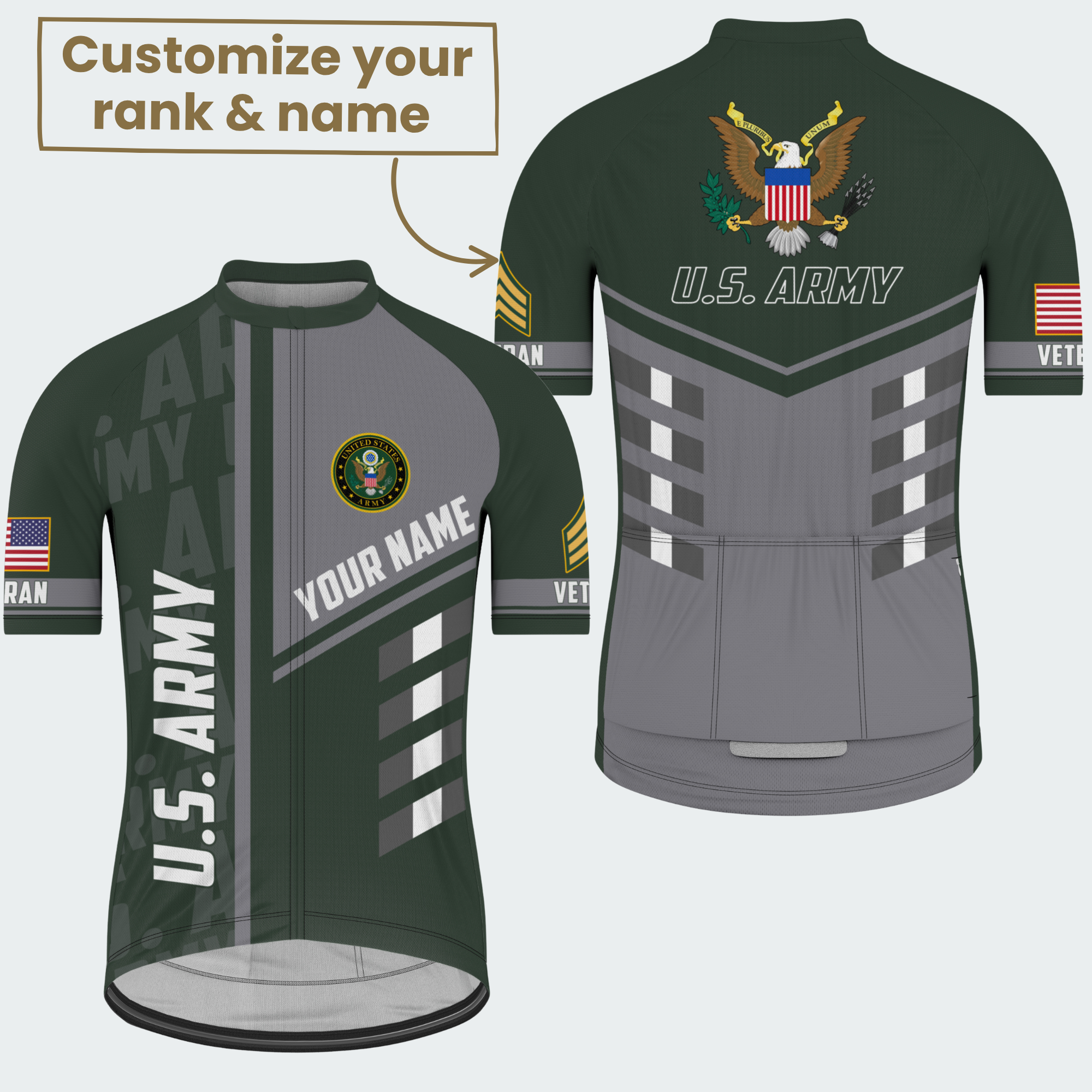 Men’s Personalized Army Veteran of The USA Cycling Jersey & Kit