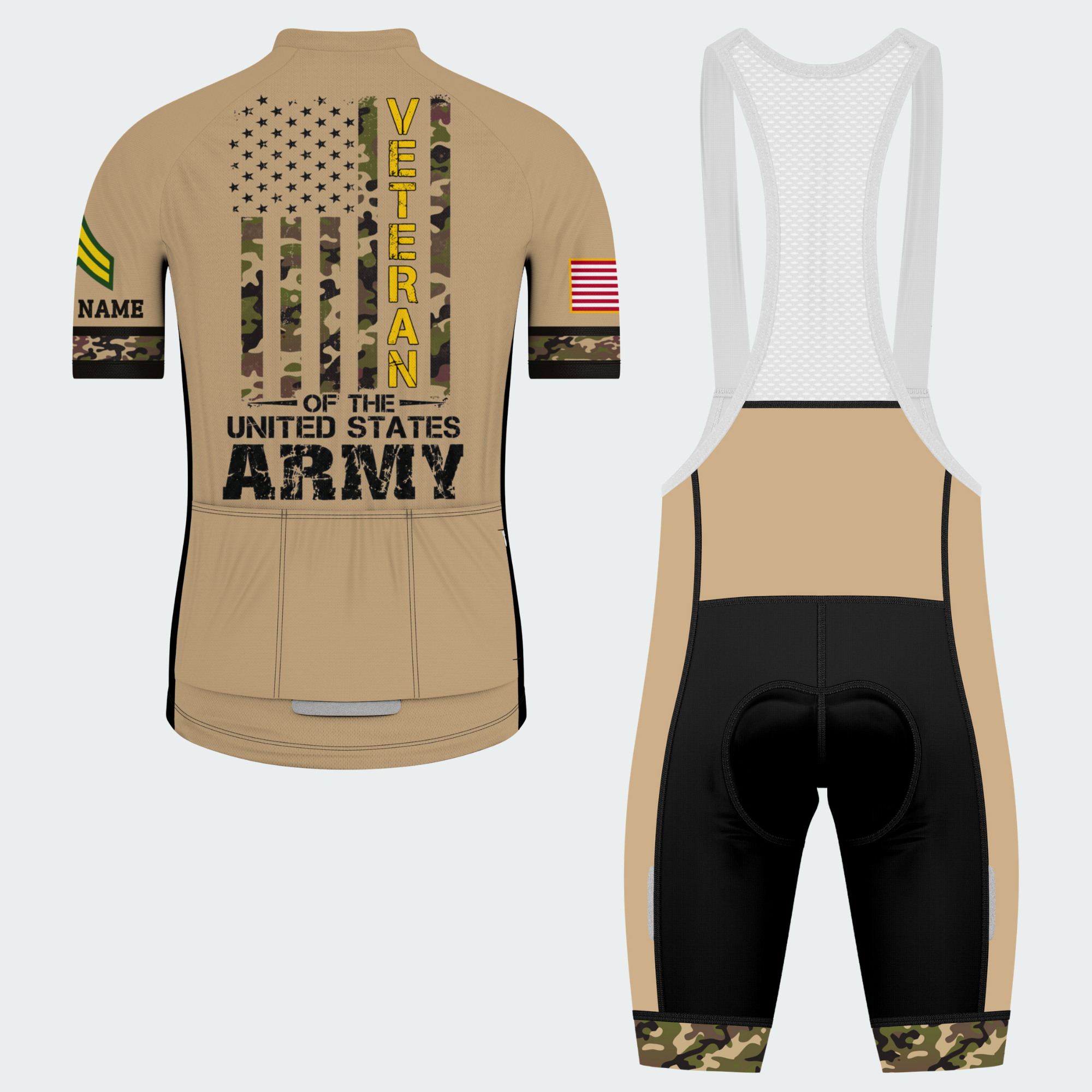 Men’s Personalized Army Veteran Pride Cycling Jersey & Kit