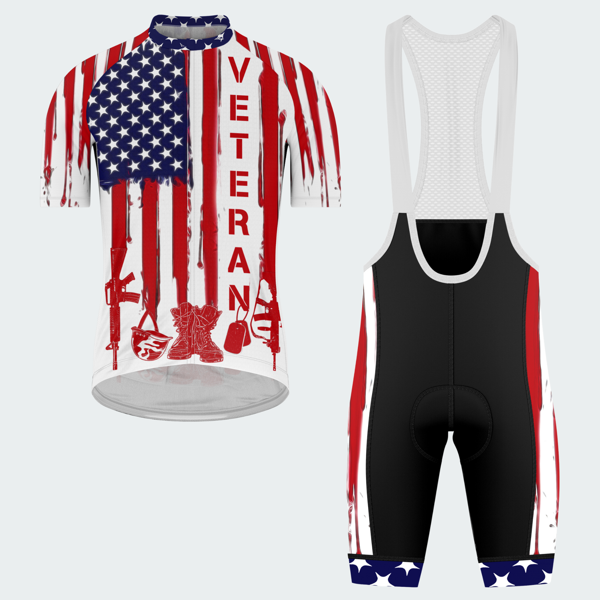 Men’s Proud Veteran American Flag Cycling Jersey & Kit