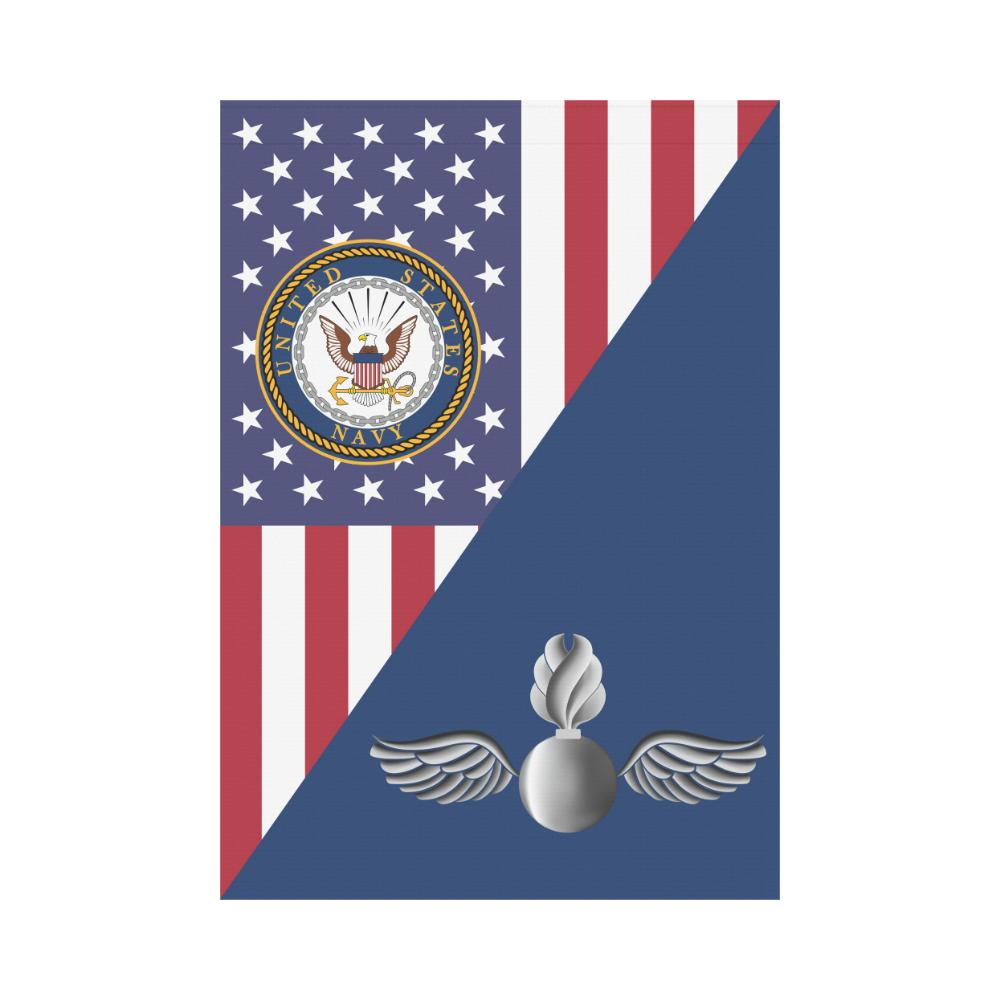US Navy Aviation Ordnanceman Navy AO House Flag 28 inches x 40 inches Twin-Side Printing-HouseFlag-Navy-Rate-Veterans Nation