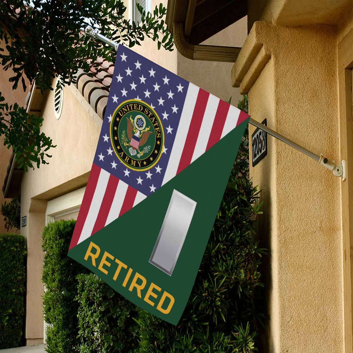 US Army O-2 First Lieutenant O2 1LT Retired House Flag 28 Inch x 40 Inch 2-Side Printing-HouseFlag-Army-Ranks-Veterans Nation