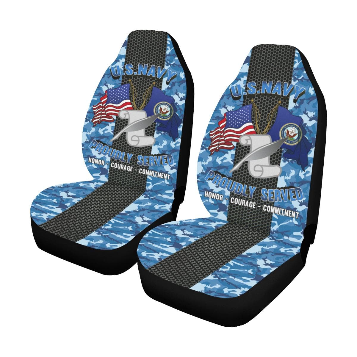 Navy Journalist Navy JO Car Seat Covers (Set of 2)-SeatCovers-Navy-Rate-Veterans Nation
