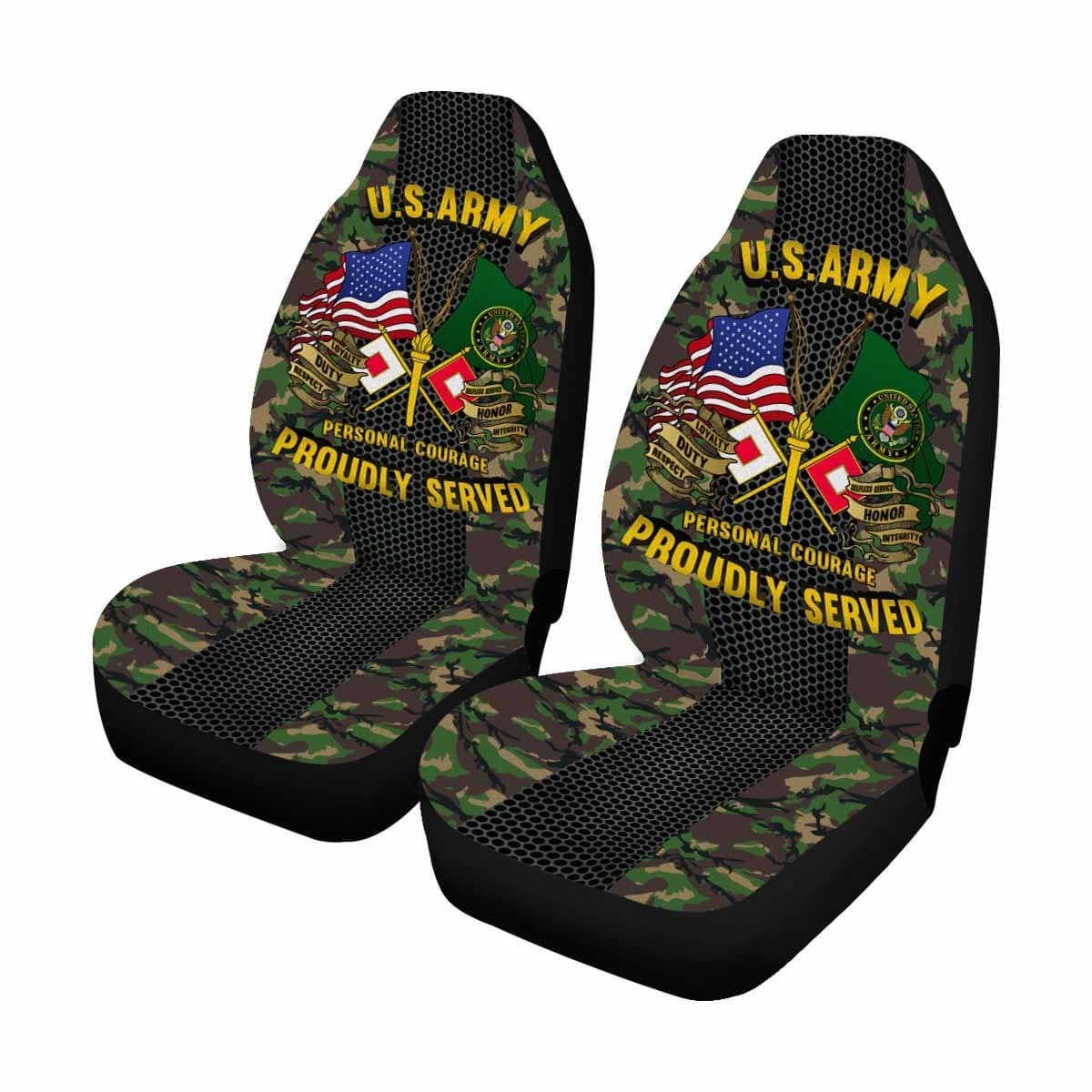 US Army Signal Corps Car Seat Covers (Set of 2)-SeatCovers-Army-Branch-Veterans Nation