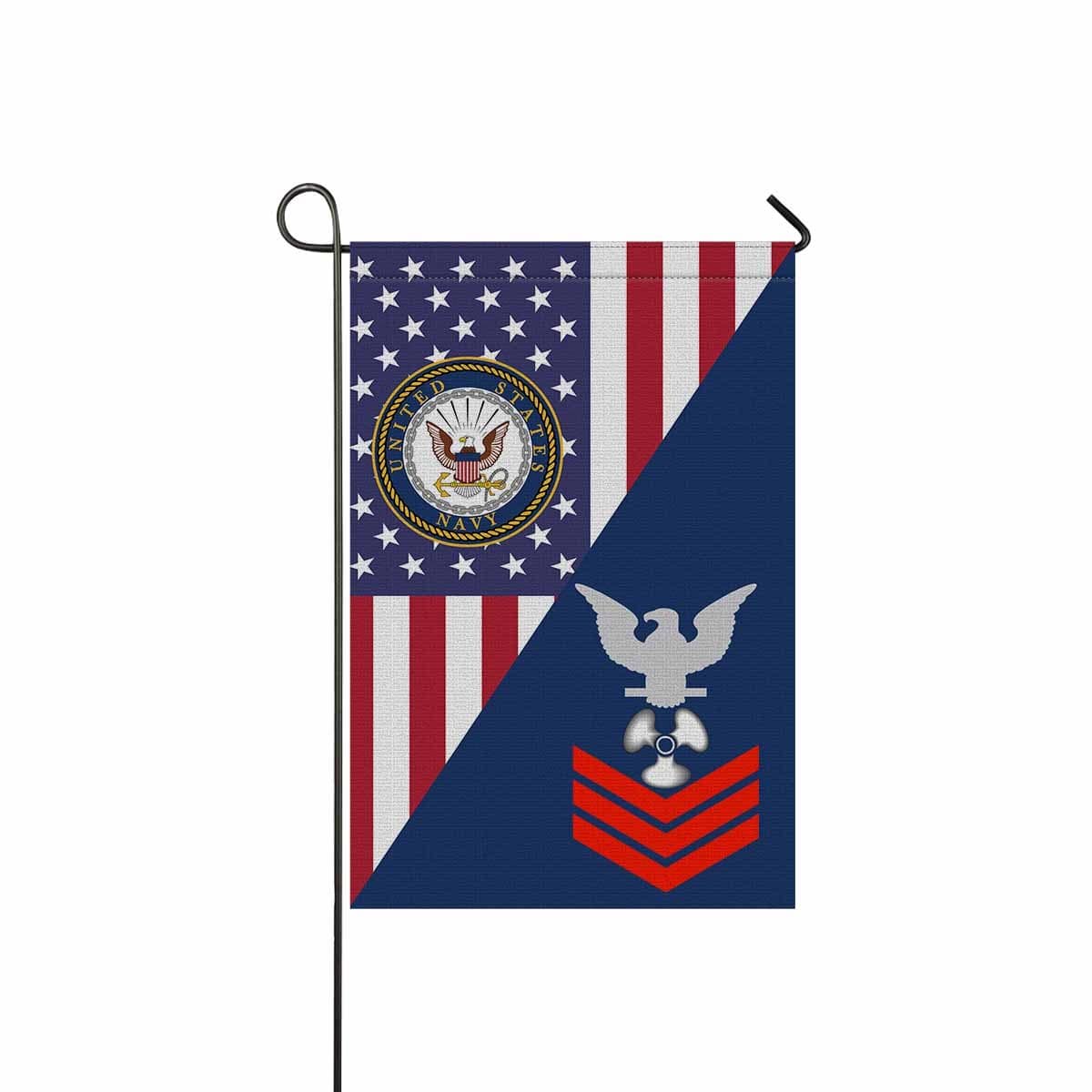 US Navy Machinist's Mate Navy MM E-6 Red Stripe Garden Flag/Yard Flag 12 inches x 18 inches Twin-Side Printing-GDFlag-Navy-Rating-Veterans Nation