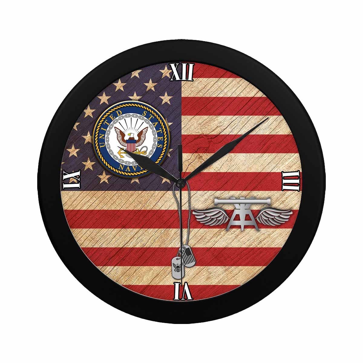 US Navy Aviation Fire Control Tech Navy AQ Wall Clock-WallClocks-Navy-Rate-Veterans Nation