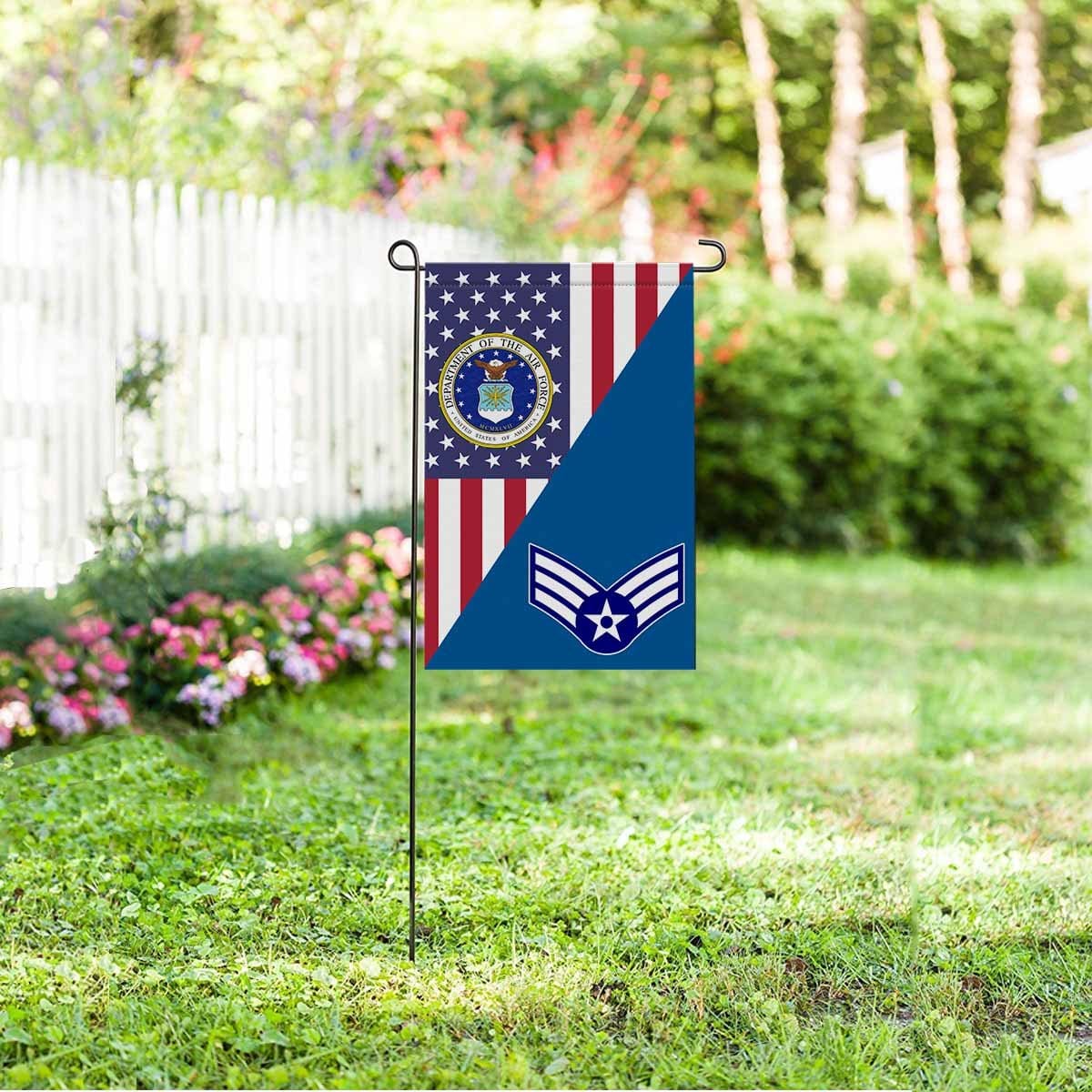 US Air Force E-4 Senior Airman SrA E4 Enlisted Airman Garden Flag/Yard Flag 12 inches x 18 inches Twin-Side Printing-GDFlag-USAF-Ranks-Veterans Nation