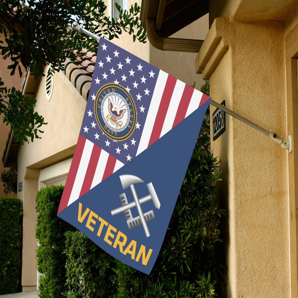 US Navy Hull Maintenance Technician Navy HT Veteran House Flag 28 inches x 40 inches Twin-Side Printing-HouseFlag-Navy-Rate-Veterans Nation