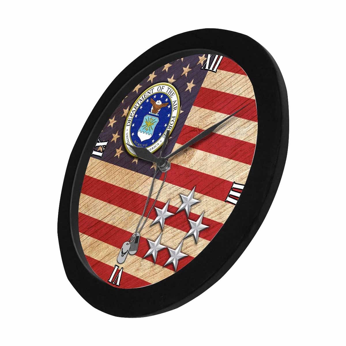 US Air Force O-10 General of the Air Force GAF O10 Wall Clock-WallClocks-USAF-Ranks-Veterans Nation