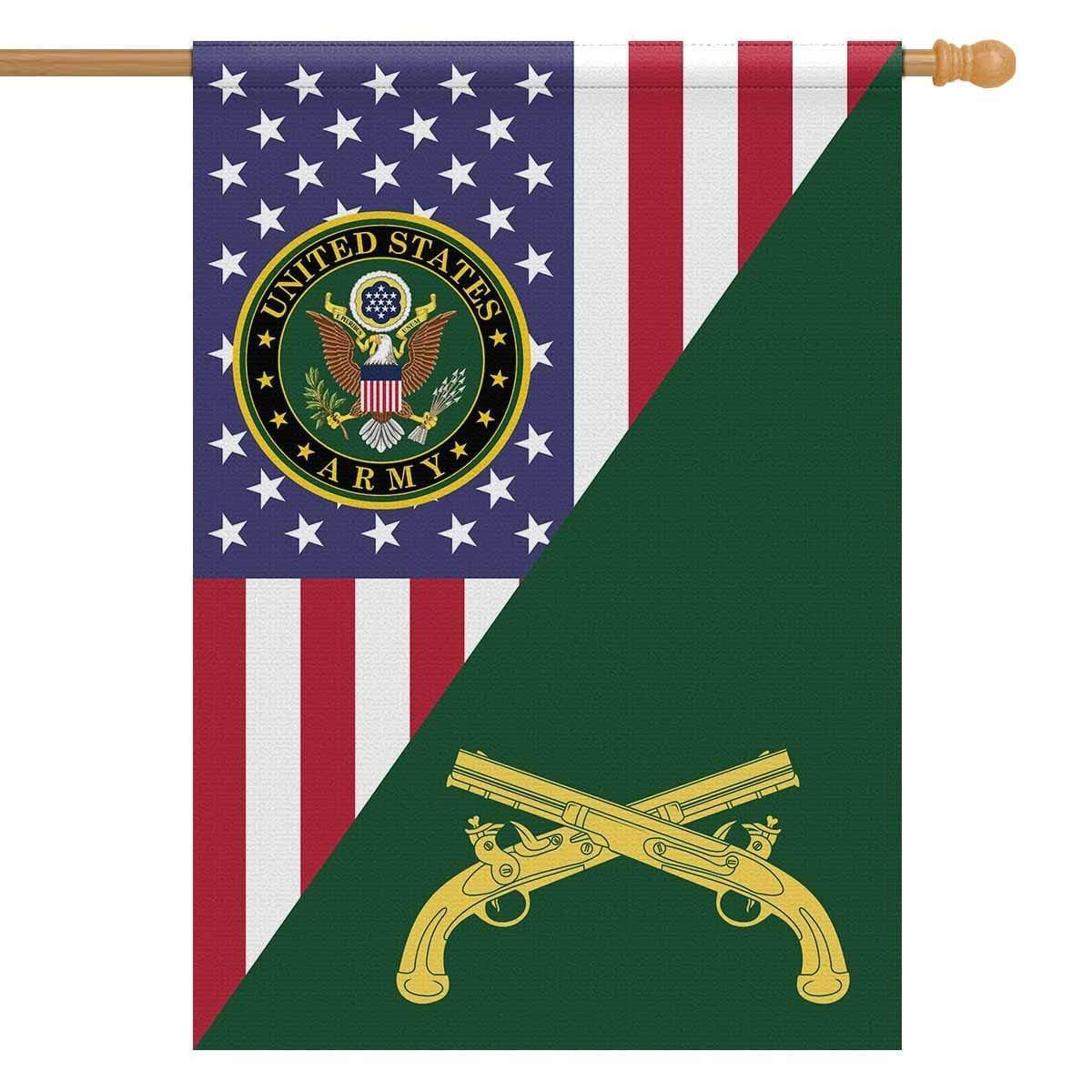 US Army Insignia With America Flag House Flag 28 Inch x 40 Inch Twin-Side Printing-HouseFlag-Army-Veterans Nation