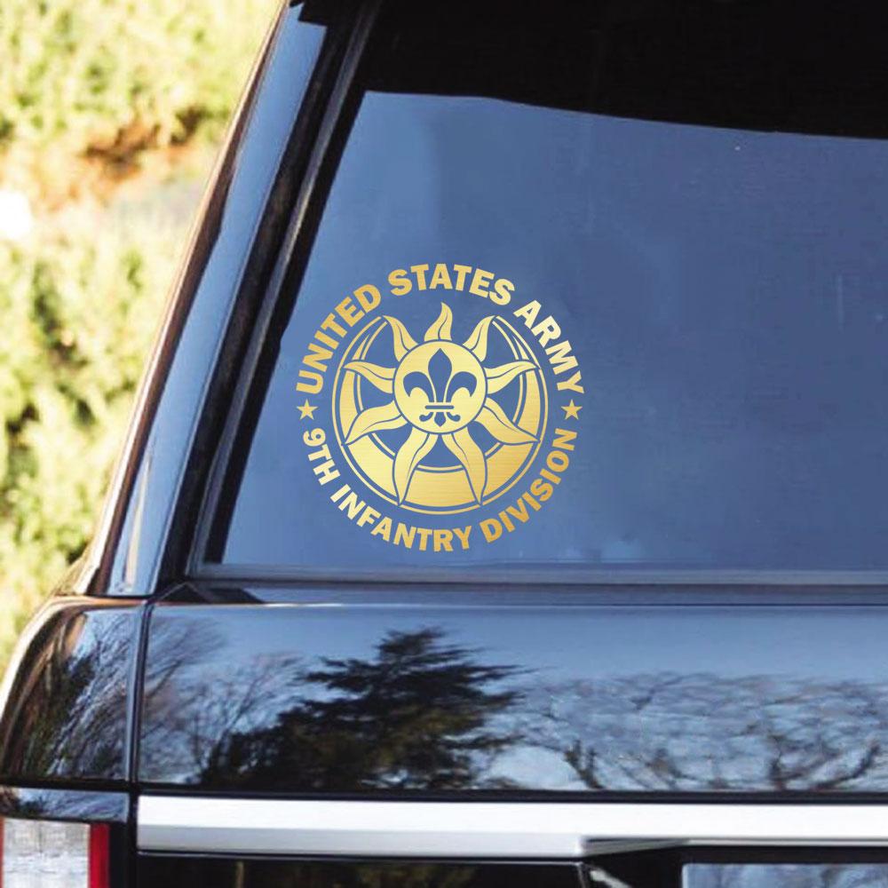 US Army 9th Infantry Division Unit Crest Clear Stickers-Decal-Army-CSIB-Veterans Nation