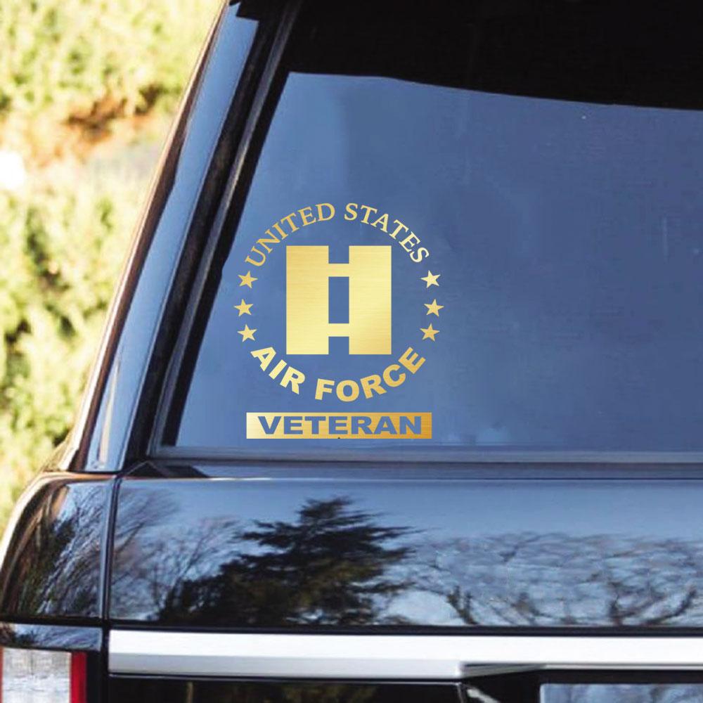 US Air Force Officer Ranks Clear Stickers-Decal-USAF-Ranks-Veterans Nation