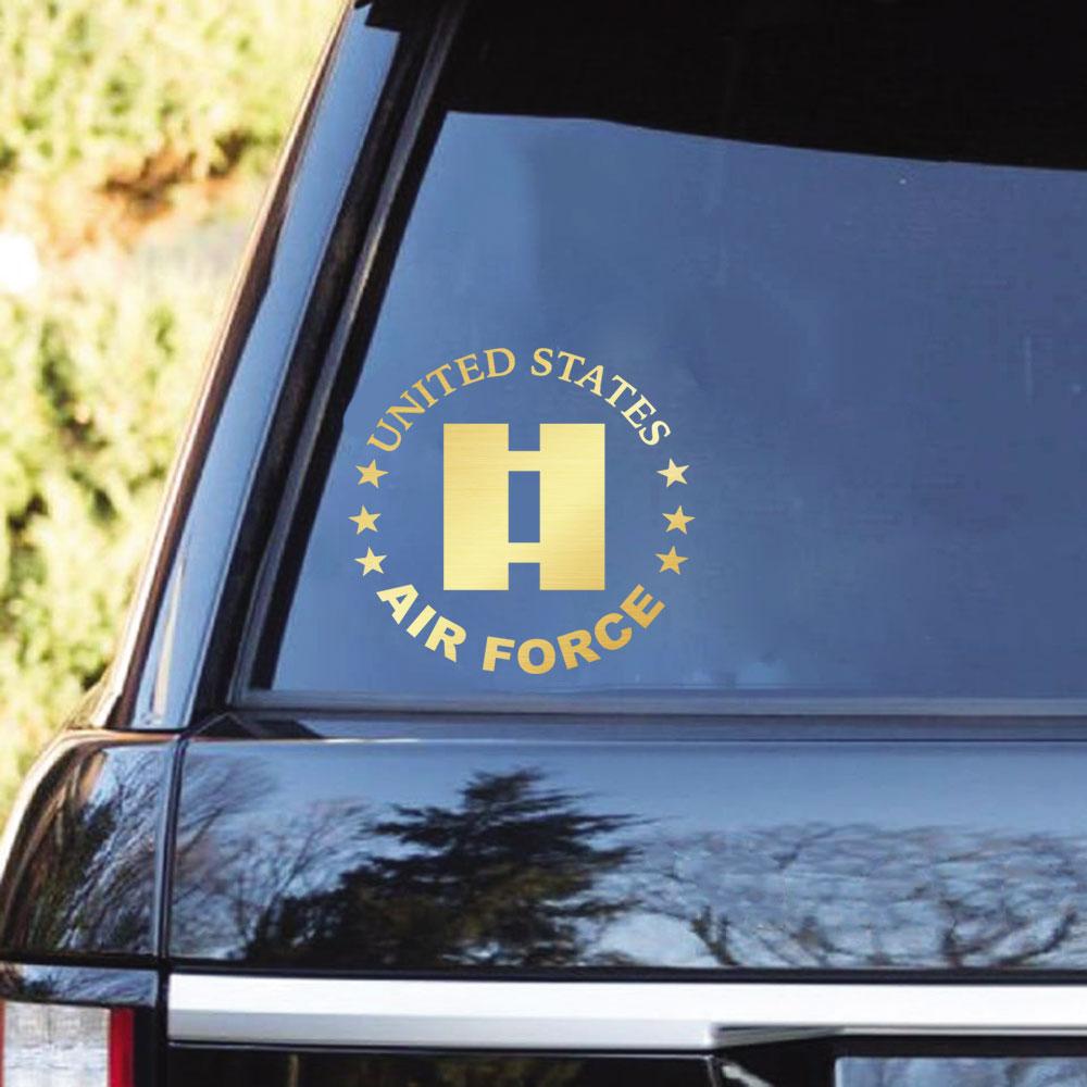 US Air Force Officer Ranks Clear Stickers-Decal-USAF-Ranks-Veterans Nation
