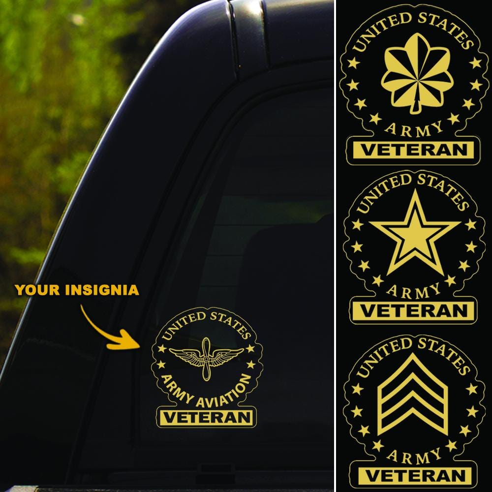 US Army Insignia Veteran Clear Stickers-Decal-Army-Veterans Nation