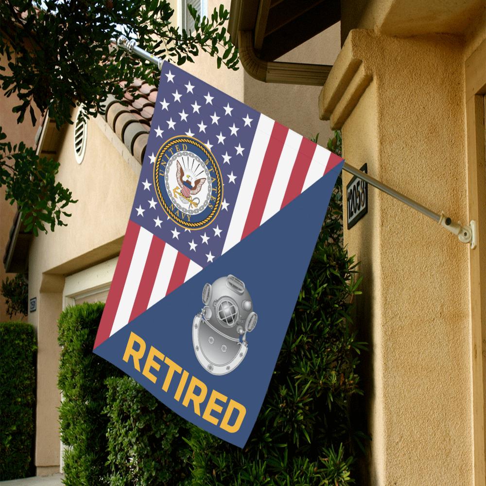 US Navy Diver Navy ND Retired House Flag 28 inches x 40 inches Twin-Side Printing-HouseFlag-Navy-Rate-Veterans Nation