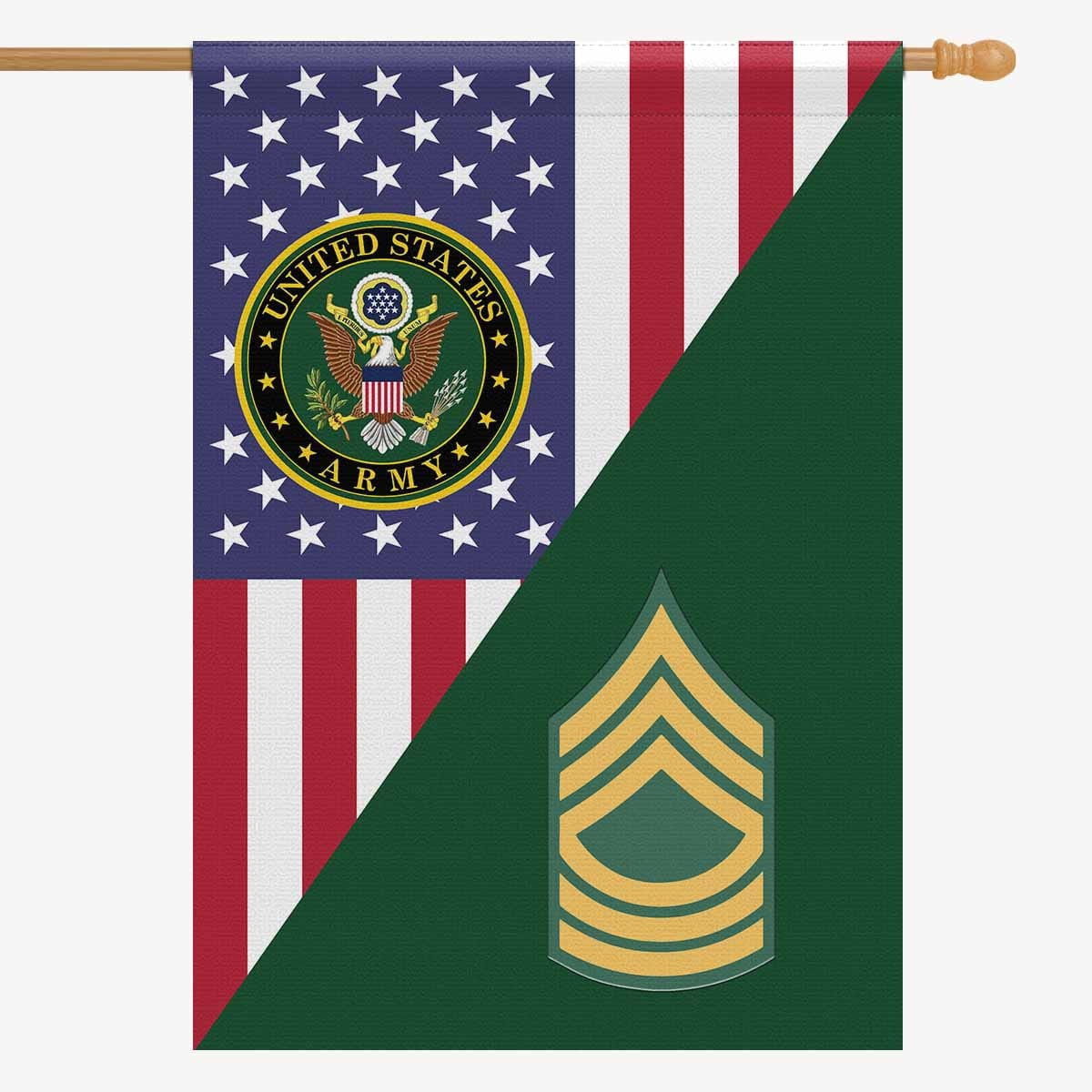US Army E-8 Master Sergeant E8 MSG House Flag 28 Inch x 40 Inch 2-Side Printing-HouseFlag-Army-Ranks-Veterans Nation