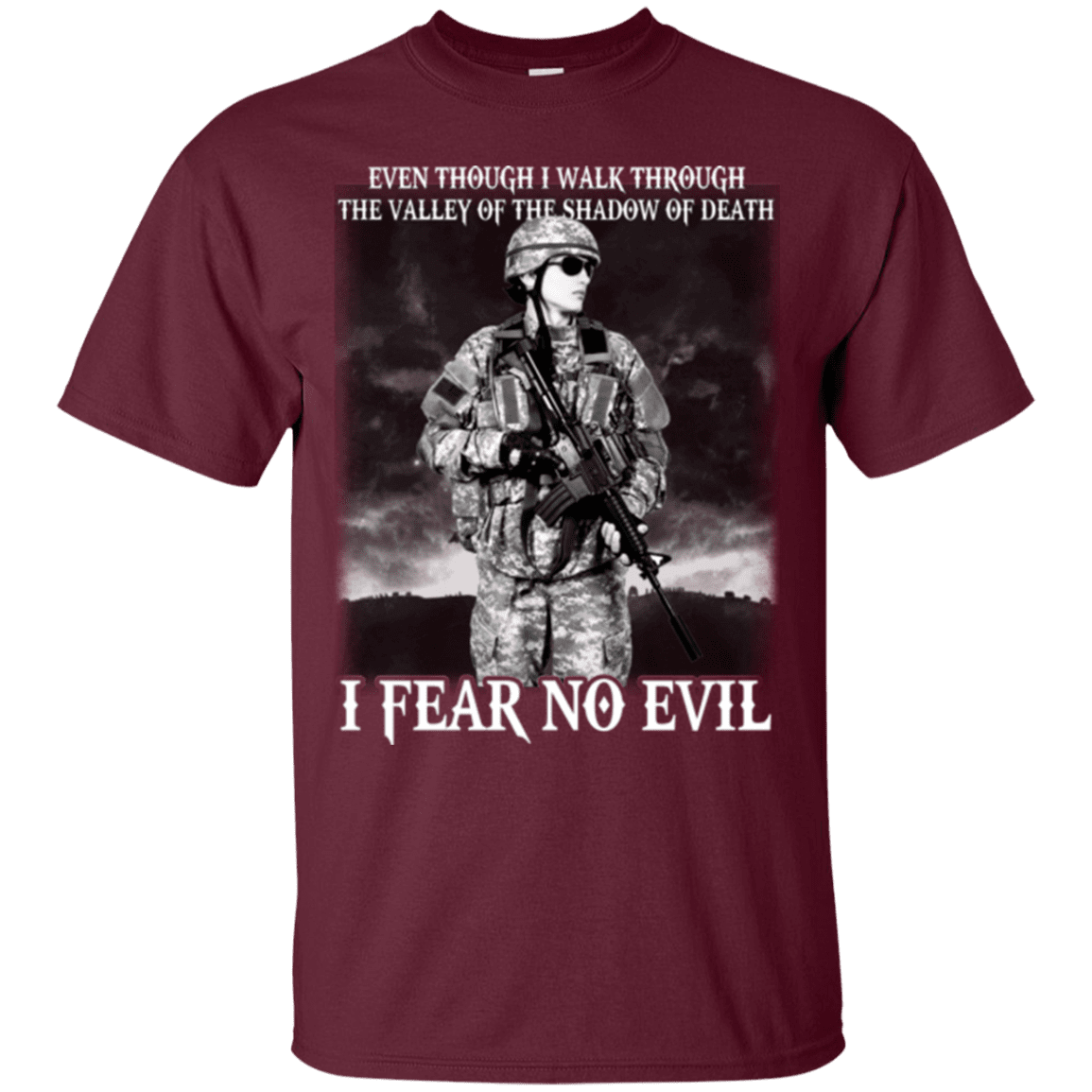 Military T-Shirt "I FEAR NO EVIL FEMALE VETERAN"-TShirt-General-Veterans Nation