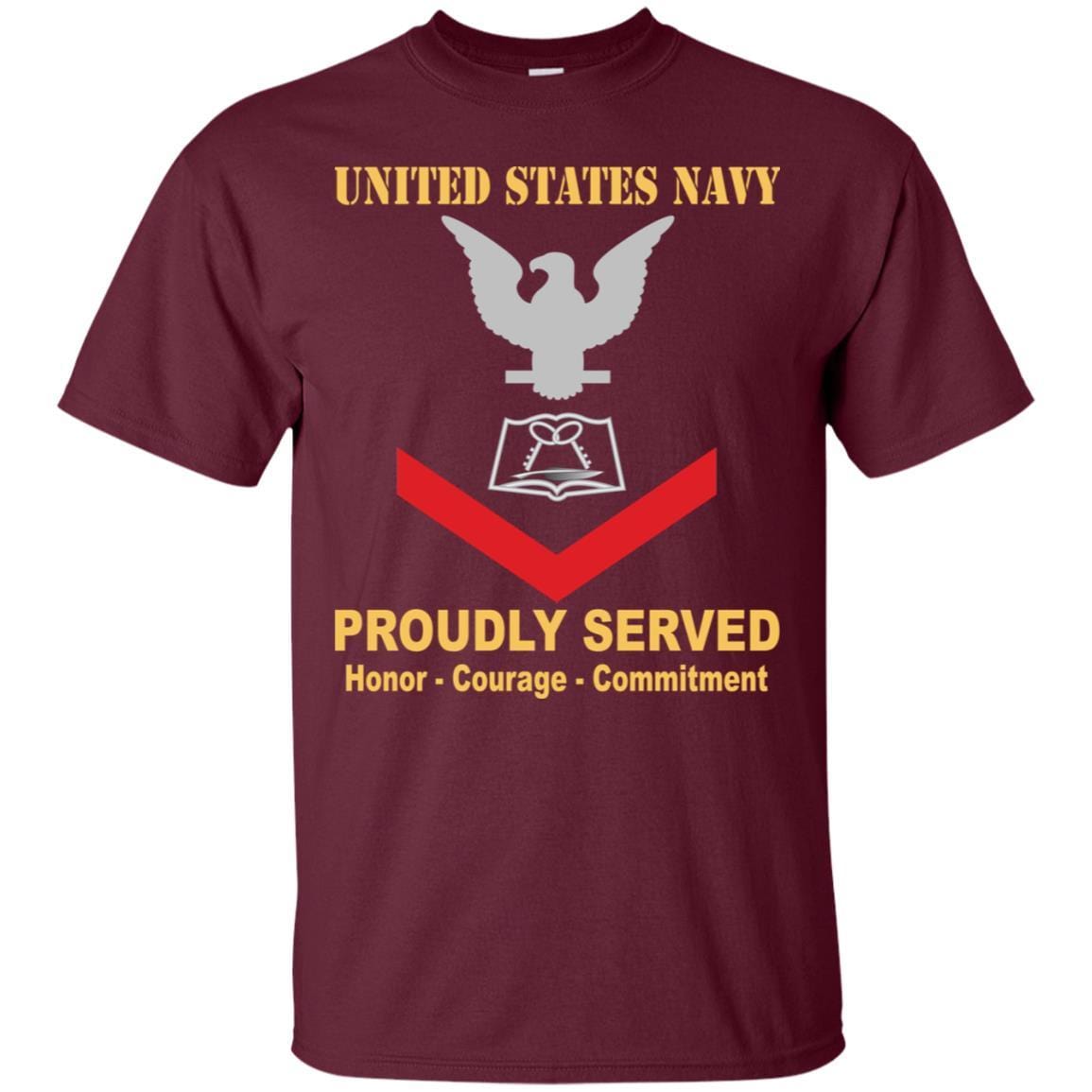 Navy Culinary Specialist Navy CS E-4 Rating Badges Proudly Served T-Shirt For Men On Front-TShirt-Navy-Veterans Nation