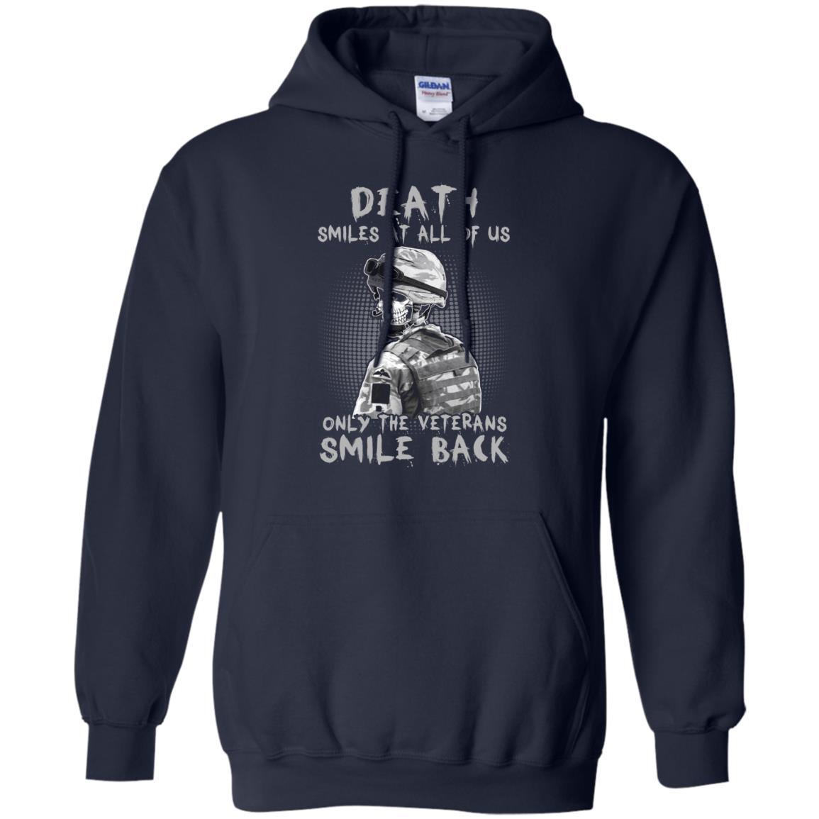Military T-Shirt "Death Smiles At All Of Us - Only The Veterans Smile Back Men On" Front-TShirt-General-Veterans Nation
