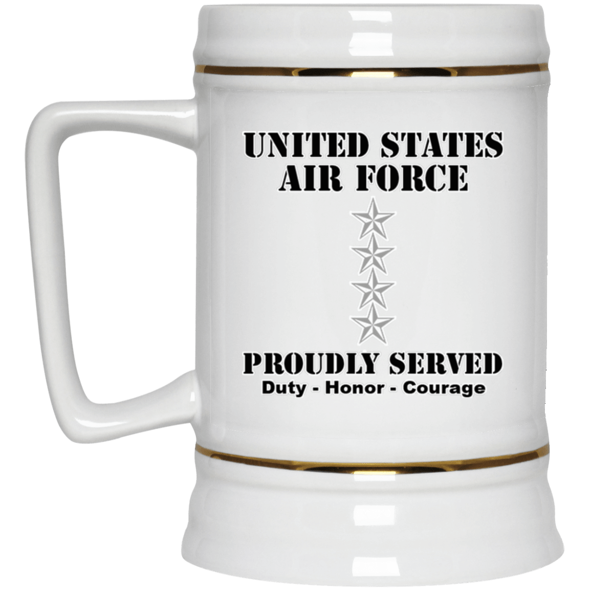 US Air Force O-10 General Gen O10 General Officer Ranks White Coffee Mug - Stainless Travel Mug-Mug-USAF-Ranks-Veterans Nation