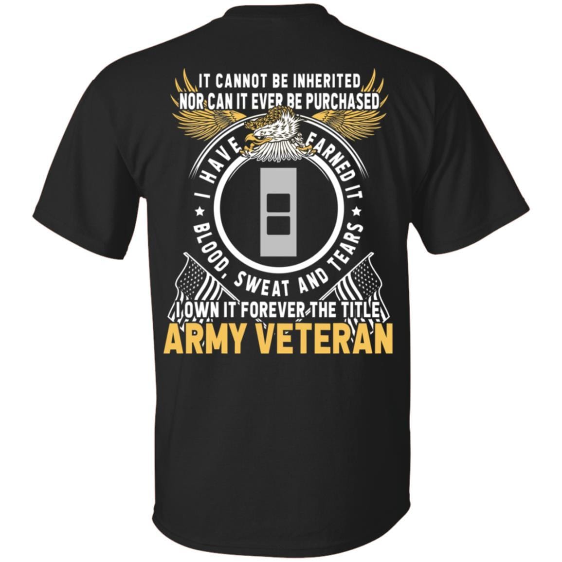 US Army W-2 Chief Warrant Officer 2 W2 CW2 Warrant Officer Ranks T-Shirt For Men On Back-TShirt-Army-Veterans Nation