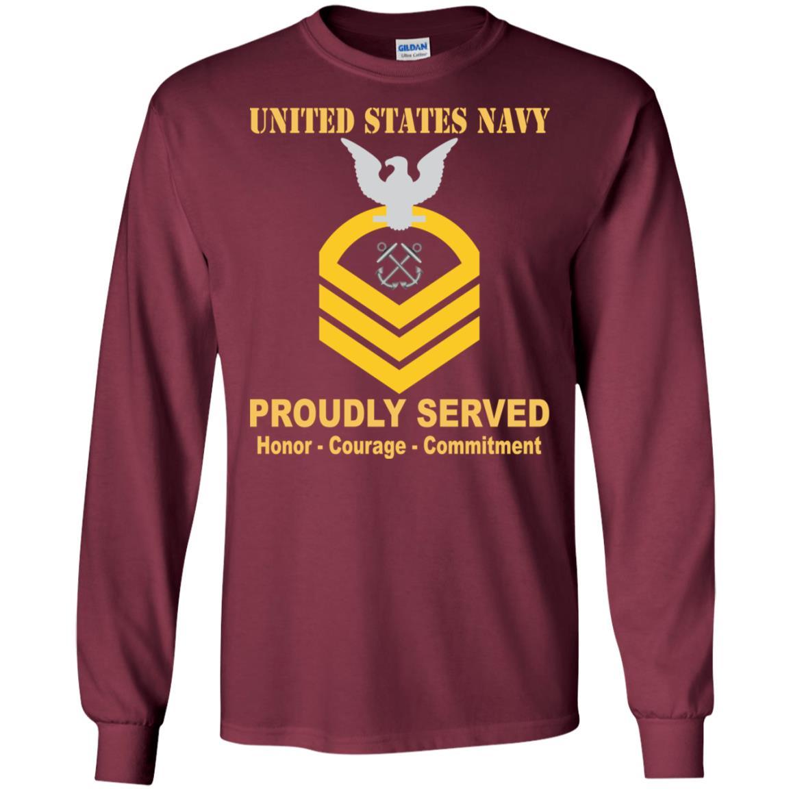 U.S Navy Boatswain's Mate Navy BM E-7 Rating Badges Proudly Served T-Shirt For Men On Front-TShirt-Navy-Veterans Nation
