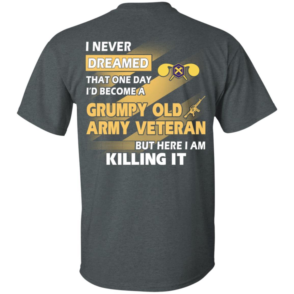 US Army T-Shirt "Chemical Corps Grumpy Old Veteran" On Back-TShirt-Army-Veterans Nation