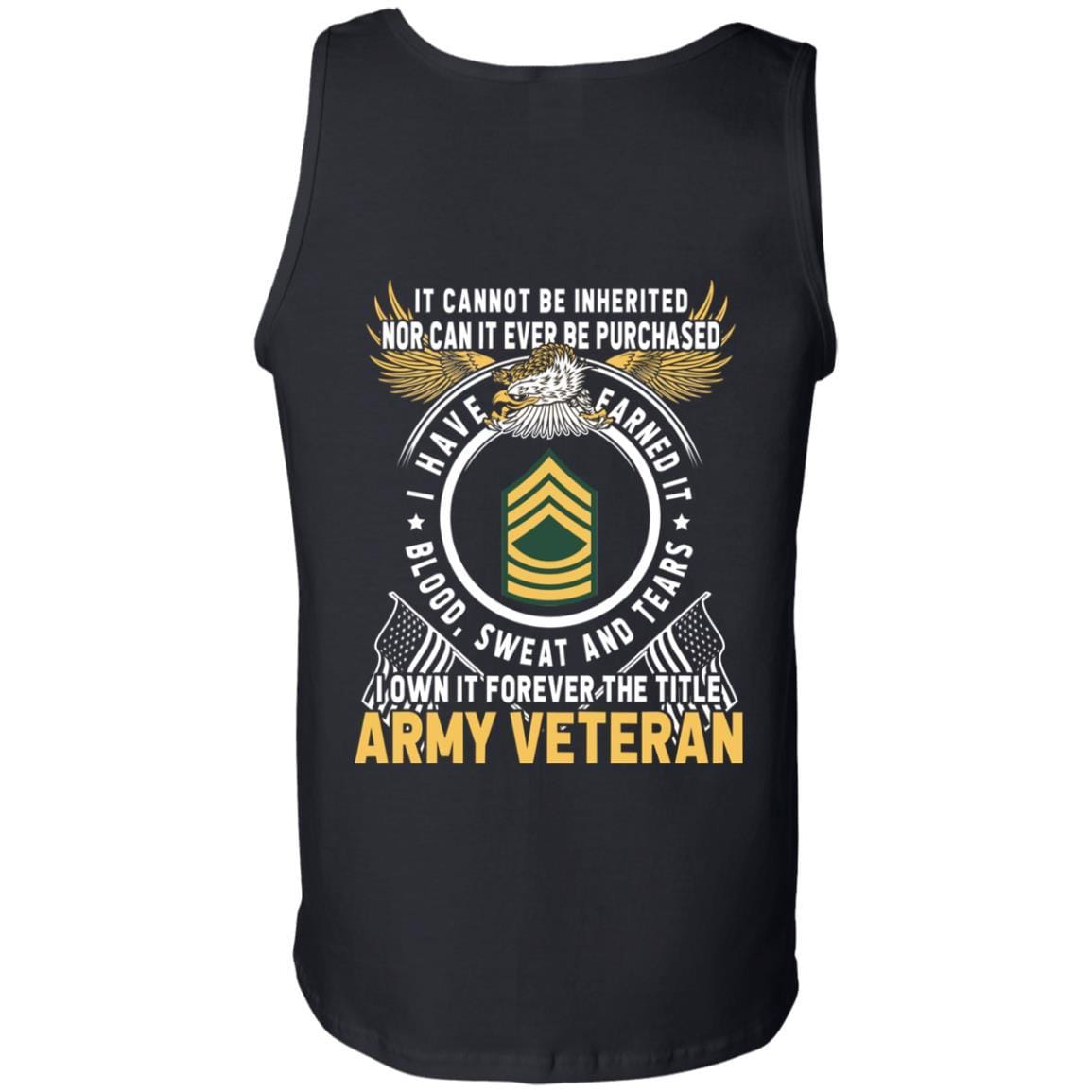 US Army E-8 Master Sergeant E8 MSG Noncommissioned Officer Ranks T-Shirt For Men On Back-TShirt-Army-Veterans Nation