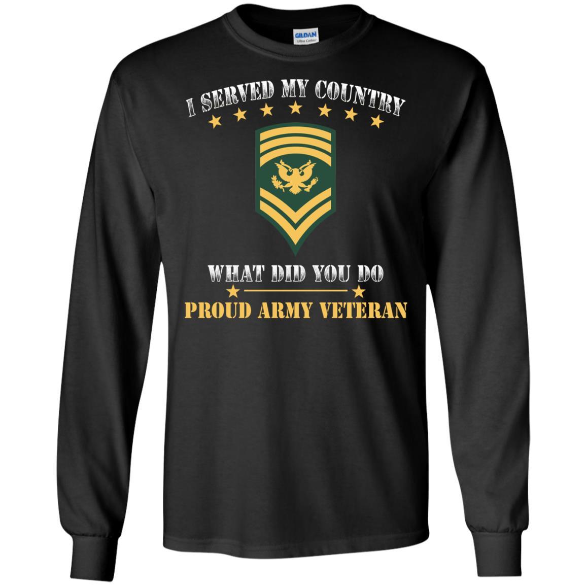 US Army E-9 SPC E9 Specialist Ranks Men Front T Shirt - Proud US Army Veteran-TShirt-Army-Veterans Nation