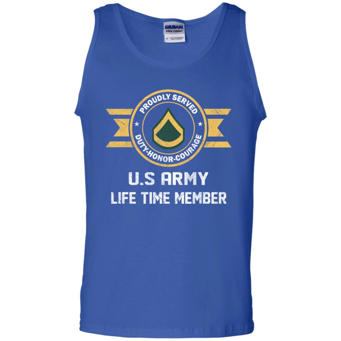 Life Time Member - Army E-3 PFC E3 Private First Class Ranks Men T Shirt On Front-TShirt-Army-Veterans Nation