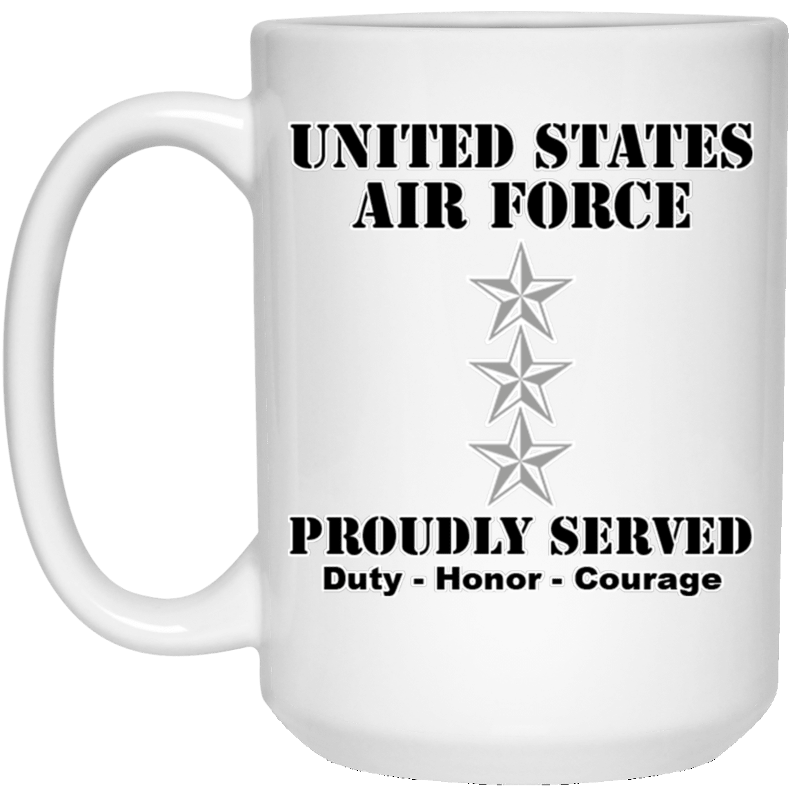 US Air Force O-9 Lieutenant General Lt Ge O9 General Officer Ranks White Coffee Mug - Stainless Travel Mug-Mug-USAF-Ranks-Veterans Nation