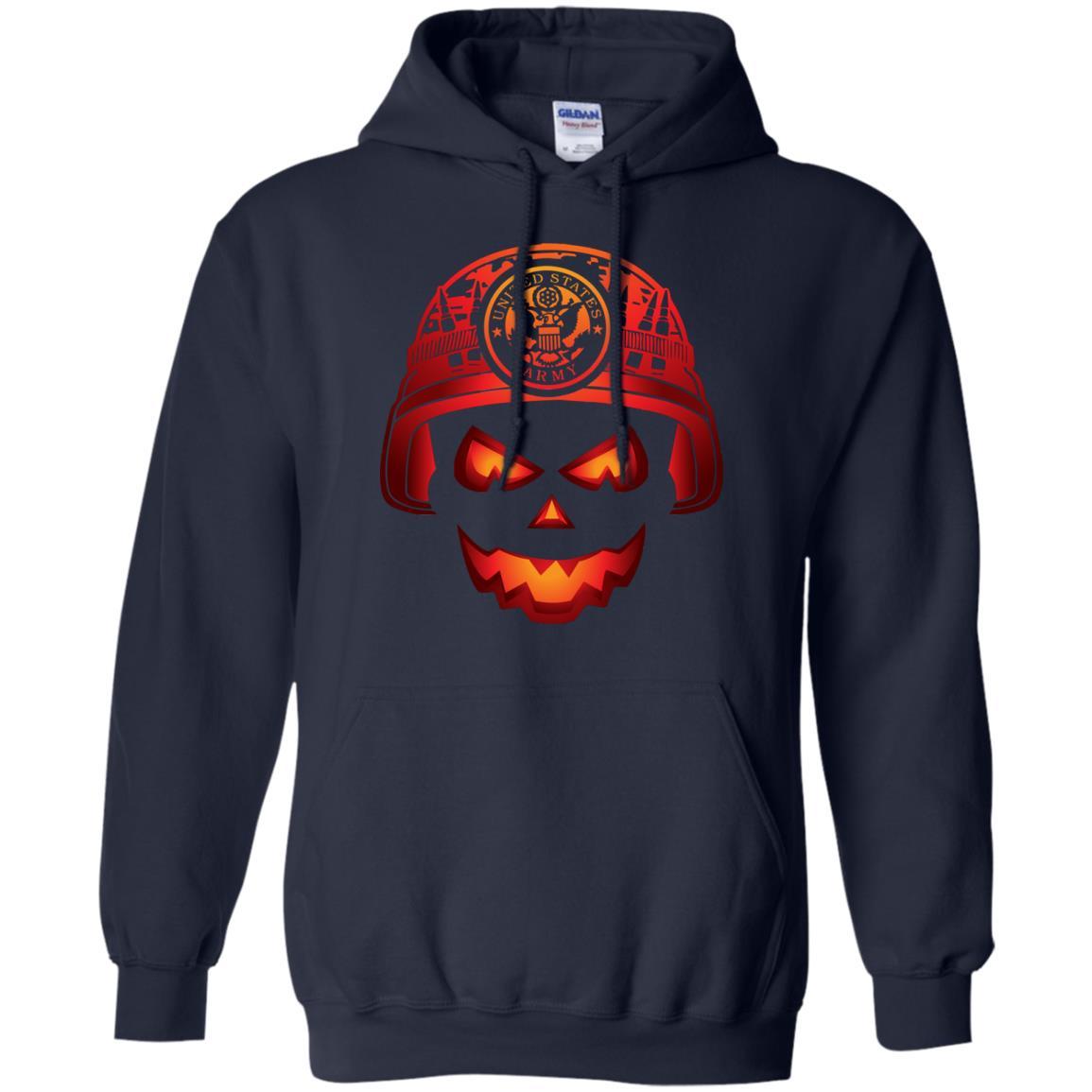 US Army Halloween Skull Men T Shirt On Front-TShirt-Army-Veterans Nation