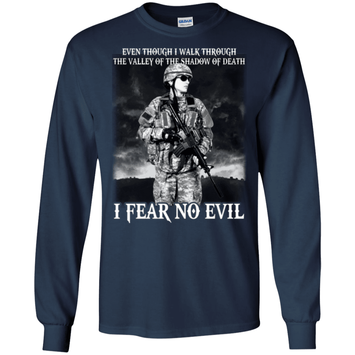 Military T-Shirt "I FEAR NO EVIL FEMALE VETERAN"-TShirt-General-Veterans Nation