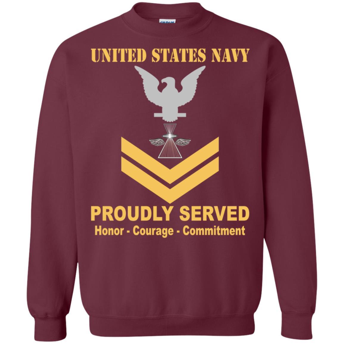 US Navy Photographer's Mate Navy PH E-5 Rating Badges Proudly Served T-Shirt For Men On Front-TShirt-Navy-Veterans Nation