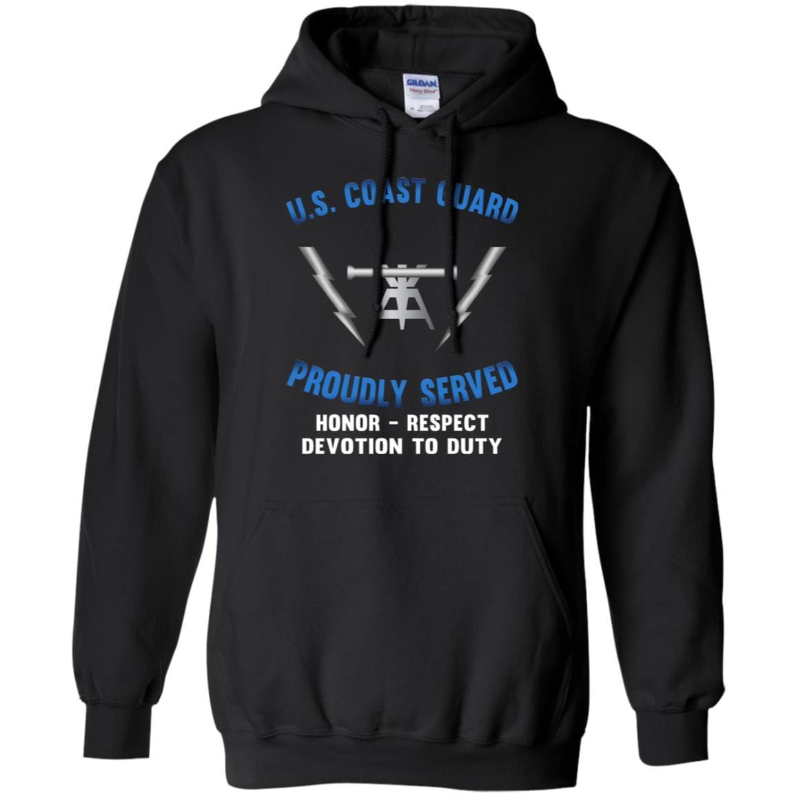 US Coast Guard Fire Control Technician FT Logo Proudly Served T-Shirt For Men On Front-TShirt-USCG-Veterans Nation