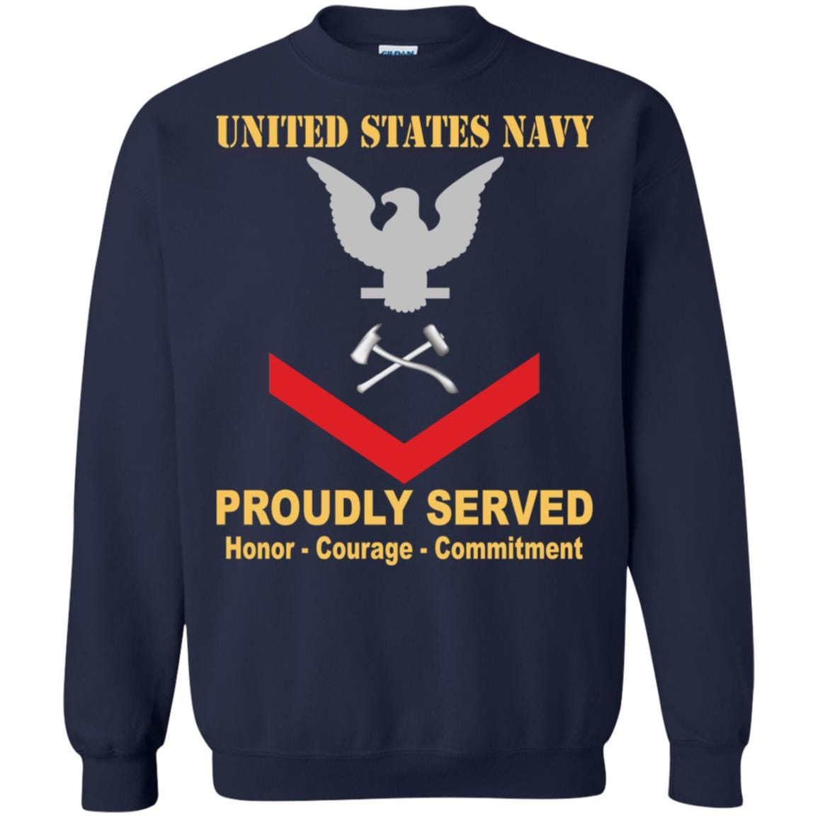 Navy Damage Controlman Navy DC E-4 Rating Badges Proudly Served T-Shirt For Men On Front-TShirt-Navy-Veterans Nation