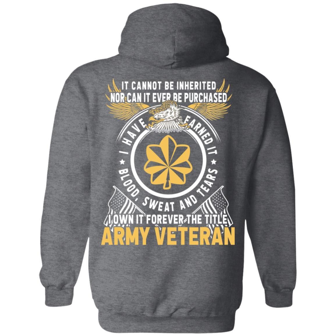 US Army O-4 Major O4 MAJ Field Officer Ranks T-Shirt For Men On Back-TShirt-Army-Veterans Nation