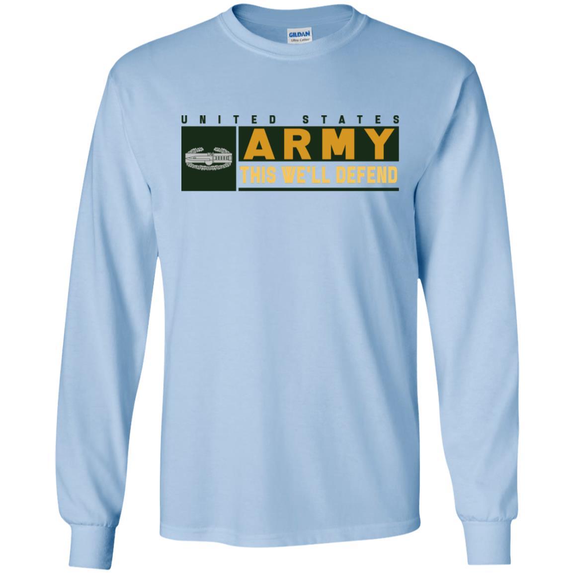 US Army Combat Action Badge- This We'll Defend T-Shirt On Front For Men-TShirt-Army-Veterans Nation