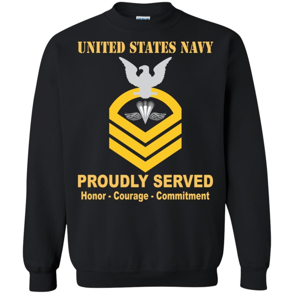 Navy Aircrew Survival Equipmentman Navy PR E-7 Rating Badges Proudly Served T-Shirt For Men On Front-TShirt-Navy-Veterans Nation