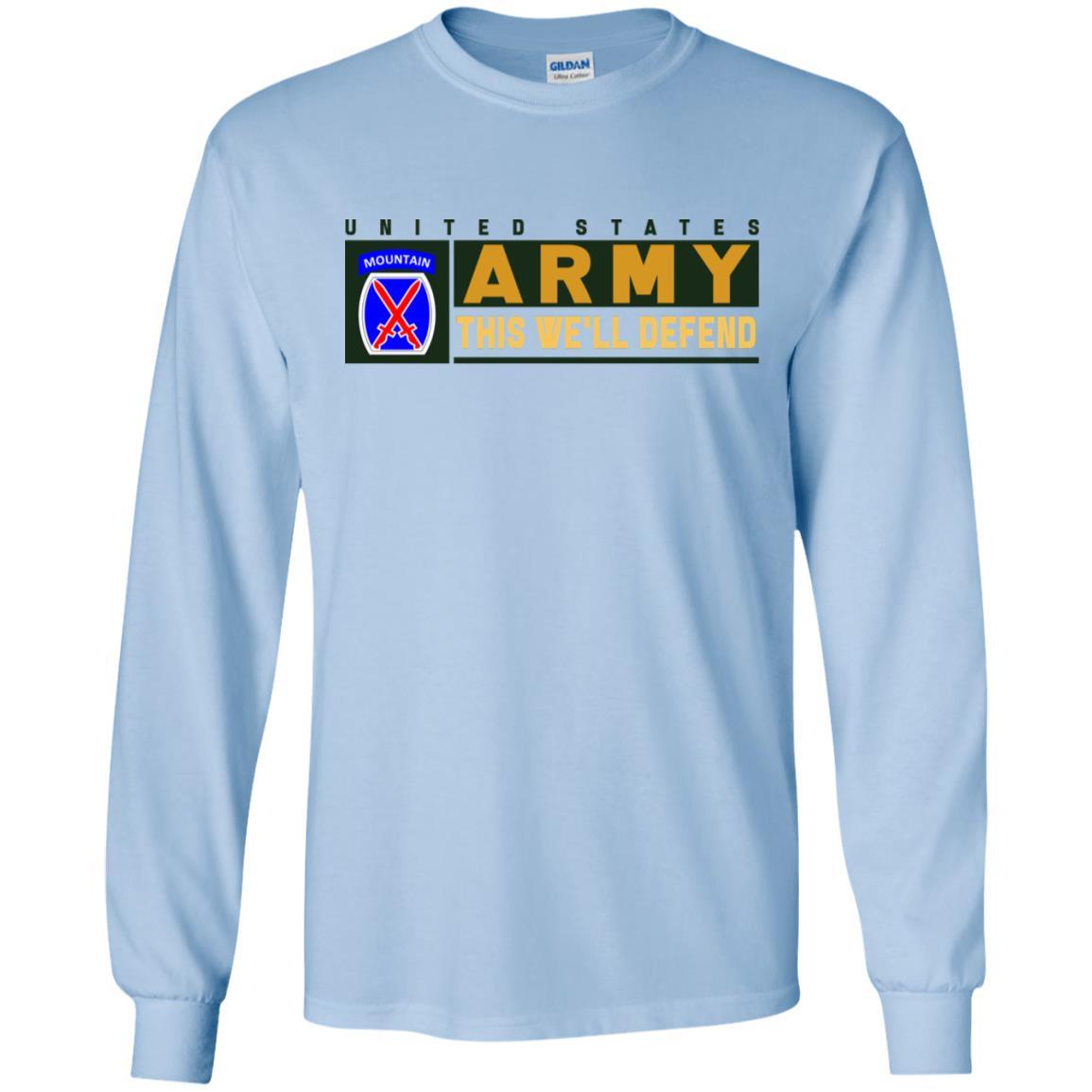 US Army 10th Mountain Infantry Division- This We'll Defend T-Shirt On Front For Men-TShirt-Army-Veterans Nation