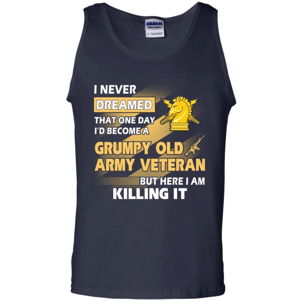 US Army T-Shirt "Psychological Ops Grumpy Old Veteran" On Front-TShirt-Army-Veterans Nation