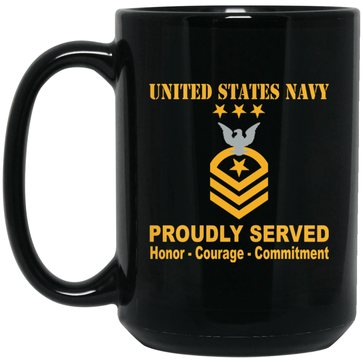 US Navy E-9 Master Chief Petty Officer Of The Navy E9 MCPON Collar Device Black Mug 11 oz - 15 oz-Mug-Navy-Collar-Veterans Nation