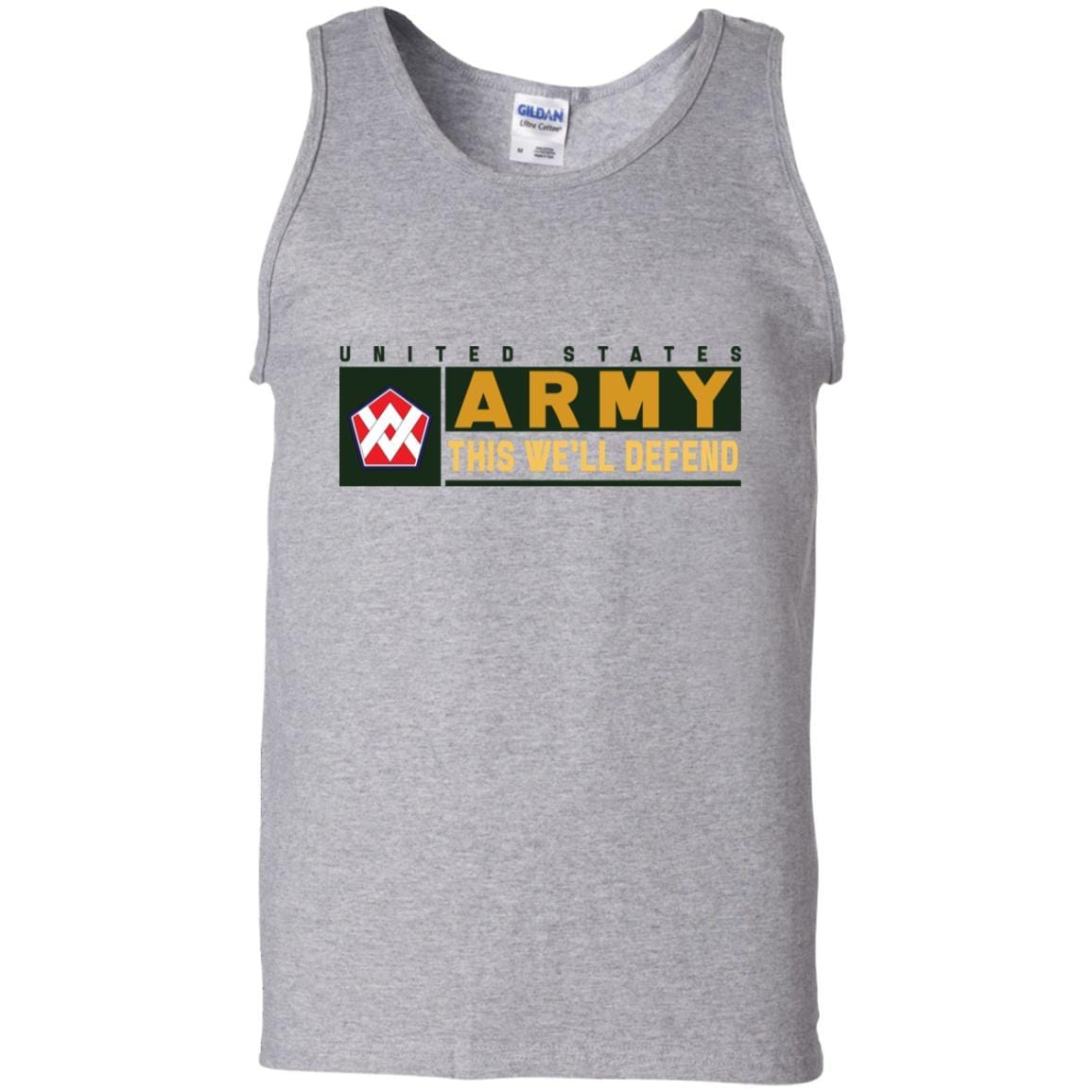 US Army 55TH SUSTAINMENT BRIGADE CSIB- This We'll Defend T-Shirt On Front For Men-TShirt-Army-Veterans Nation