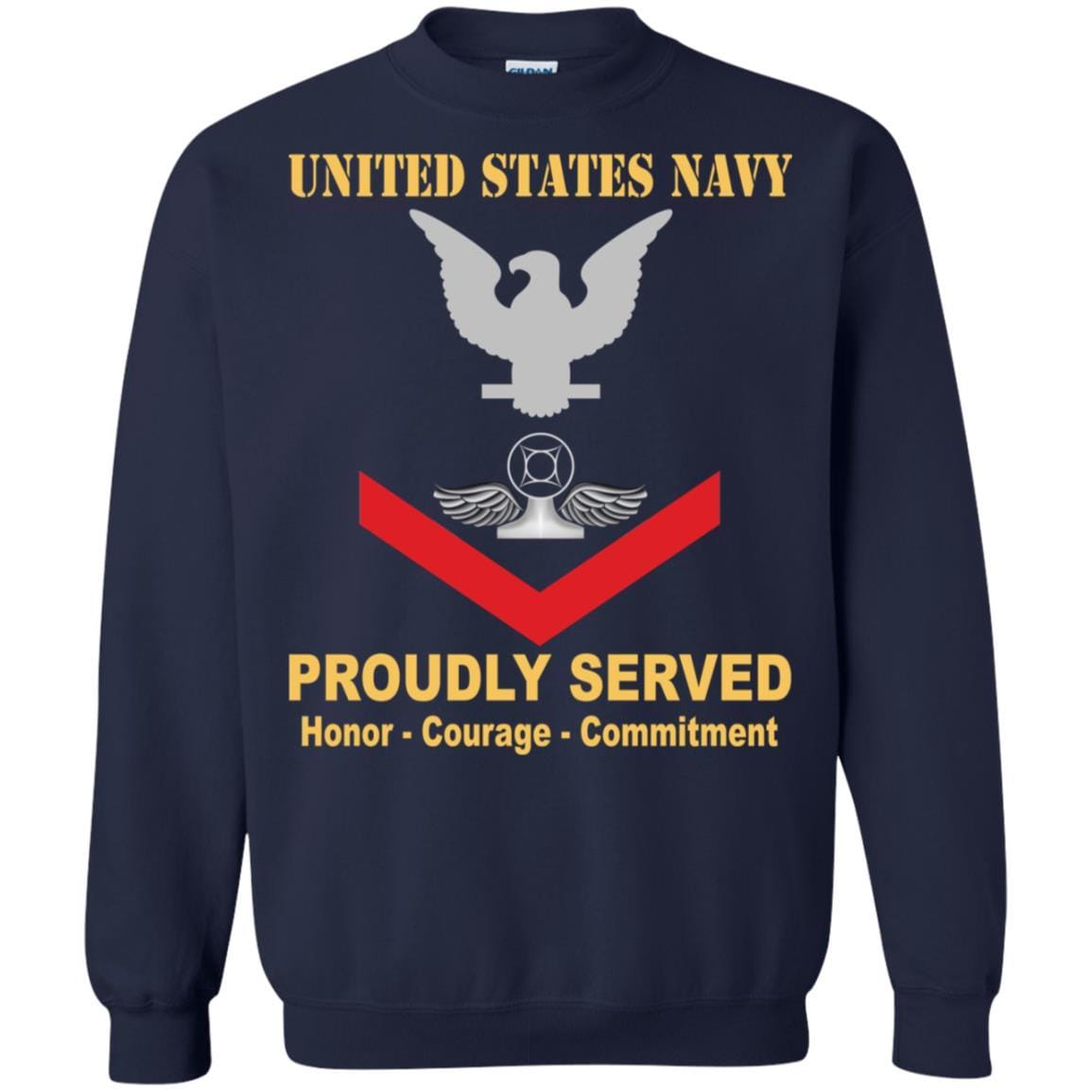 Navy Air Traffic Controller Navy AC E-4 Rating Badges Proudly Served T-Shirt For Men On Front-TShirt-Navy-Veterans Nation