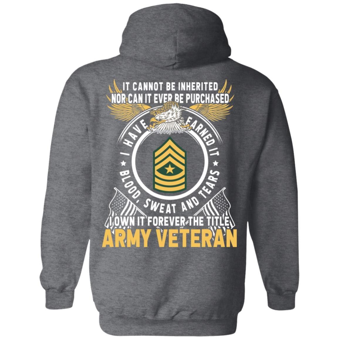 US Army E-9 Sergeant Major E9 SGM Noncommissioned Officer Ranks T-Shirt For Men On Back-TShirt-Army-Veterans Nation