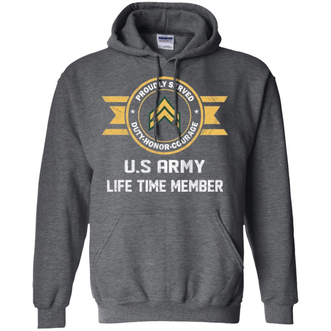 Life Time Member - US Army E-4 Corporal E4 CPL Noncommissioned Officer Ranks Men T Shirt On Front-TShirt-Army-Veterans Nation
