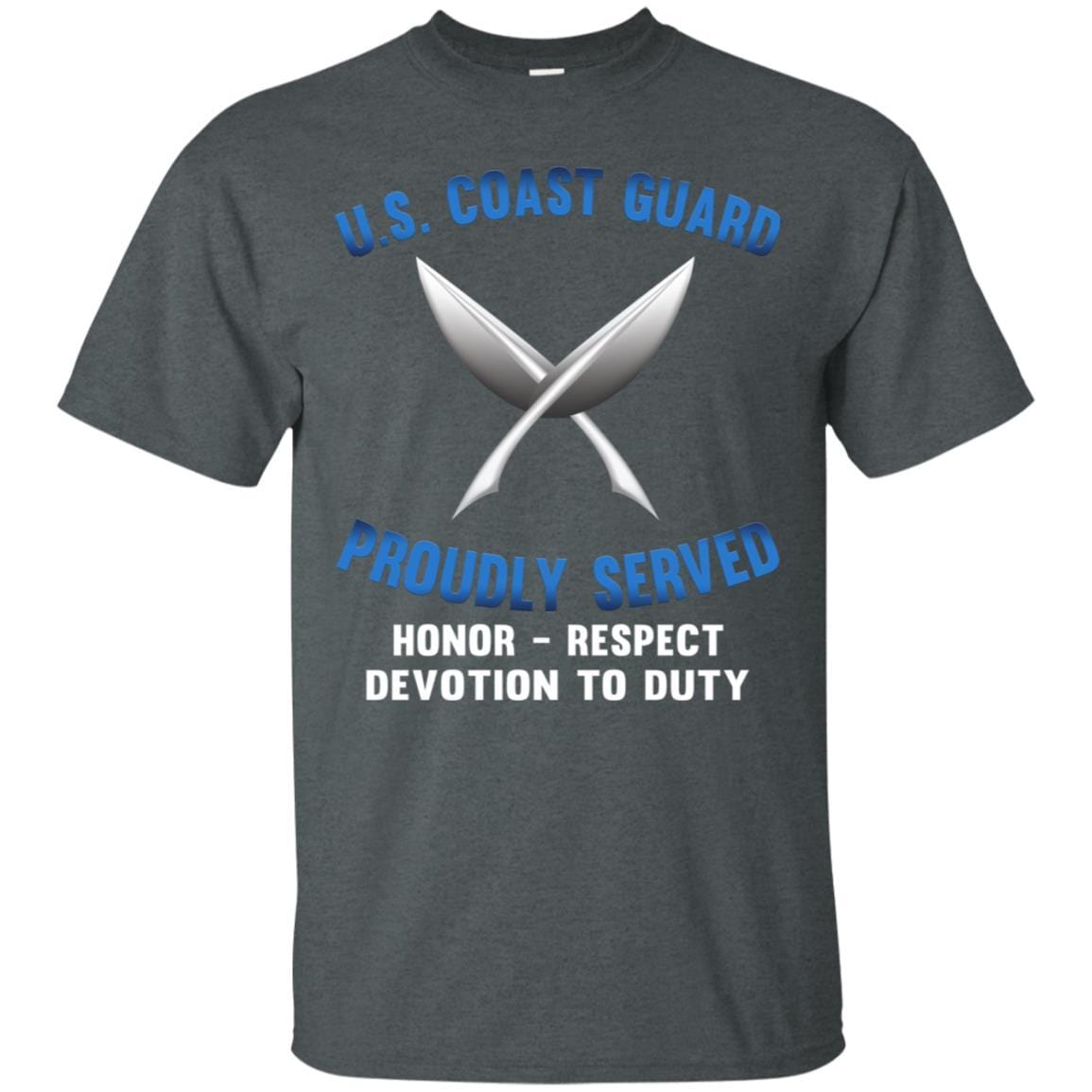 US Coast Guard Yeoman YN Logo Proudly Served T-Shirt For Men On Front-TShirt-USCG-Veterans Nation