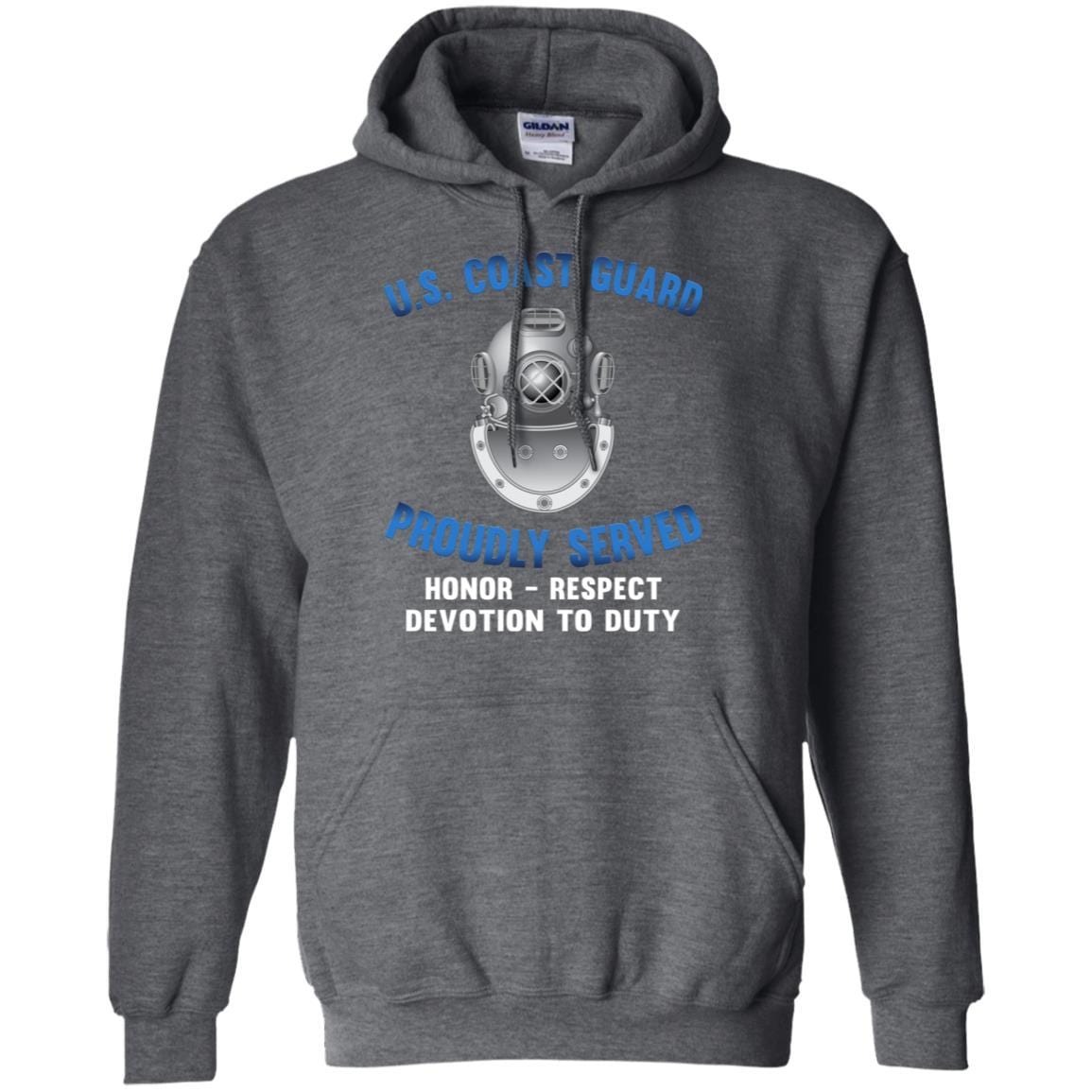 US Coast Guard Diver ND Logo Proudly Served T-Shirt For Men On Front-TShirt-USCG-Veterans Nation