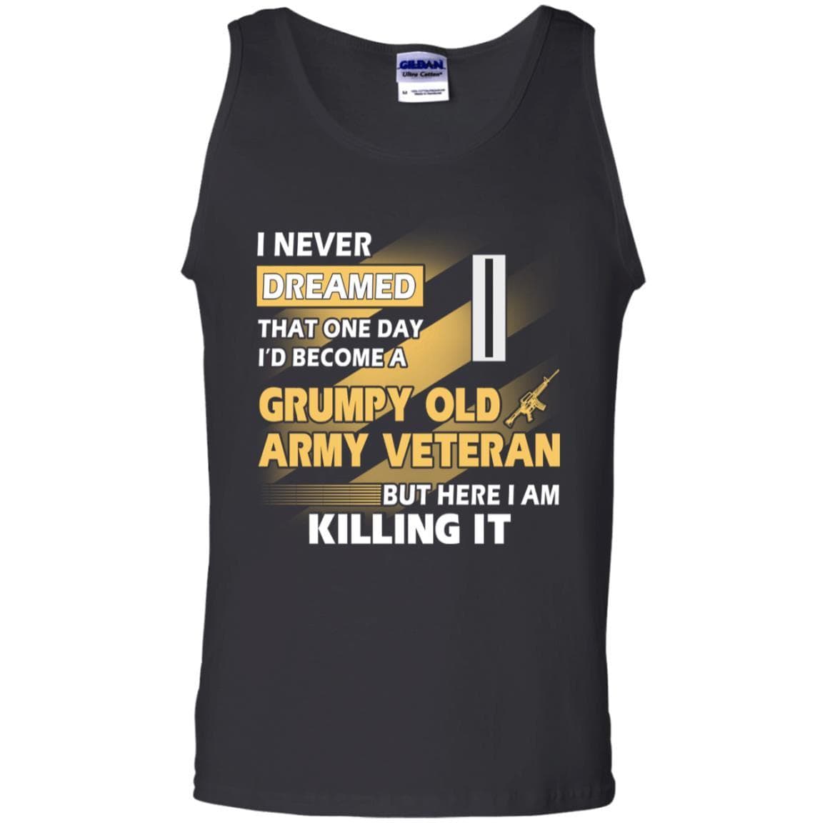 US Army T-Shirt "Grumpy Old Veteran" W-5 Chief Warrant Officer 5(CW5) On Front-TShirt-Army-Veterans Nation