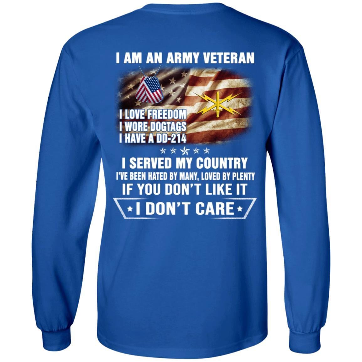 T-Shirt "I Am An Army Cyber Corps Veteran" On Back-TShirt-Army-Veterans Nation